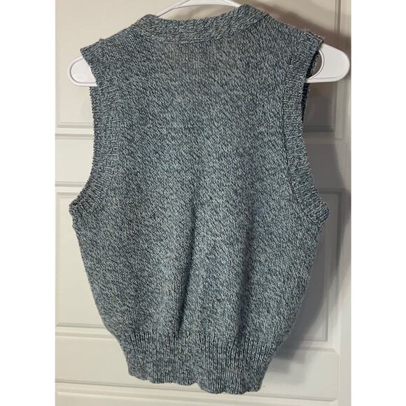 Hunter's Glen Blue Knit Button Front Vest M - Picture 3 of 5